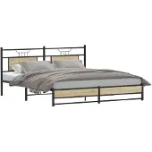 vidaXL Bedframe zonder matras metaal sonoma eikenkleurig 180x200 cm