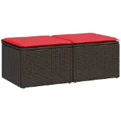 vidaXL 2-delige Loungeset met kussens poly rattan acacia bruin