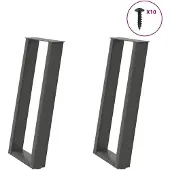 vidaXL Console tafelpoten 2st U-vormig 28x(72-73)cm staal antraciet