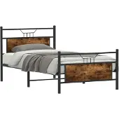 vidaXL Bedframe zonder matras hout gerookt eikenkleurig 100x200 cm