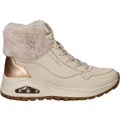 SKECHERS Veterlaarsjes 'Uno' lichtbeige / goud
