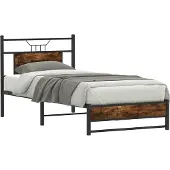 vidaXL Bedframe zonder matras hout gerookt eikenkleurig 80x200 cm