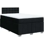 vidaXL Boxspring met matras stof zwart 120x200 cm