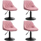vidaXL Eetkamerstoelen draaibaar 4 st fluweel roze