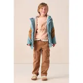 Sissy-Boy Blauwe lange regenjas met colourblock | Maat: 98-104