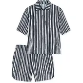 Schiesser Korte pyjama ' Selected Premium ' grafiet / wit