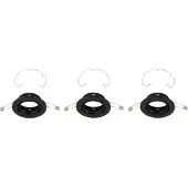 DI-KA inbouwspot Reng, set van 3, zwart, Ø 8,6 cm, fitting GU10