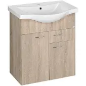 Aqualine Keramia Fresh Wastafelonderkast met 1 lade 60,6x74x34cm, eiken platina