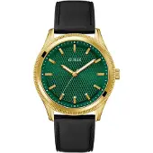 GUESS Analoog horloge 'Dex' goud / donkergroen / zwart