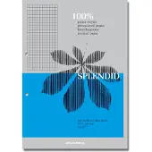 Aurora Splendid Schrijfblok A4 Geruit 5 x5 mm Gelijmd Papier Grijs Geperforeerd Recycled 200 Pagina's