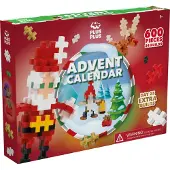 Plus plus Adventskalender - Santa's World - 600 delige bouwset - 3973 - Bouwspeelgoed - Constructiespeelgoed - Set met bouwstenen - Vanaf 5 jaar