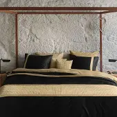 Dommelin Dekbedovertrek Listra Zwart-Brons Satijn-240 x 200 / 220 cm | Lits-Jumeaux