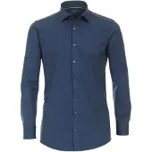 Venti Jerseyflex Modern Fit Jersey overhemd blauw, Effen