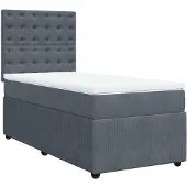 Syfax Boxspring met matras fluweel donkergrijs 90x200 cm