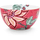 Pip studio Flower Festival Ontbijtkom - Donker Roze - Porselein - 15cm