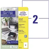 Avery Universele etiketten, 10 vel 210 x 148 mm, wit, All printer types, Inkjetprinter, Laserprinter, Kleurenlaser printer, Kopi - 2 stuks