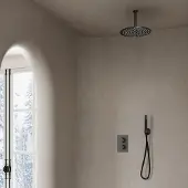 Saniclear Iron Pro inbouw regendouche met plafondarm en 20cm hoofddouche verouderd ijzer - gunmetal