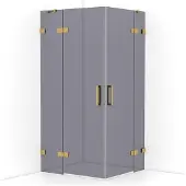 Maxaro Diamond Douchecabine | 100x90 cm Goud Rookglas Draaideur Rechthoek