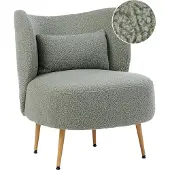 Beliani OTSBY II - Fauteuil - Groen - Bouclé