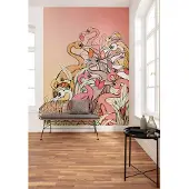Komar Fotobehang Flamingos - Roze - 2,80m X 200cm