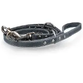 Spotted! Pro Hondenriem - 1.6 x 250 cm - Leer - Trainingslijn - Hondenlijn - Looplijn voor Honden - Grijs