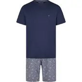 Phil&Co. Pyjama kort 'Lounge Dreams' donkerblauw / antraciet
