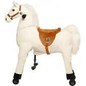 Animal Riding Looppaard Snowy Wit Medium/Large 5-8 Jaar – Rijdier op Wielen – Wit – Tot 60 kg – Zadelhoogte 67 cm