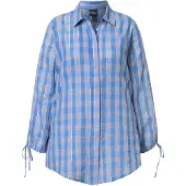 Ulla Popken Blouse royal blue/koningsblauw / lichtgrijs