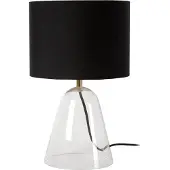 Lucide Tafellamp Campana glas met zwarte kap 40cm
