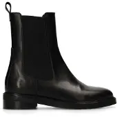Manfield Zwarte leren chelsea boots | Maat 39