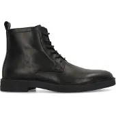 Manfield Zwarte leren veterboots | Maat 40