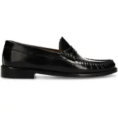 Manfield Zwarte leren loafers | Maat 42