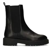 Manfield Zwarte leren chelsea boots | Maat 36