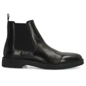 Manfield Zwarte leren Chelsea boots | Maat 44