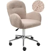 Beliani PRIDDY - Bureaustoel - Beige - Bouclé