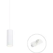 QAZQA Design hanglamp wit incl. rail adapter 1-fase - Iconic Tubo
