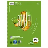 Ursus Green Collegeblok A4 Gelinieerd Spiraal gebonden Geperforeerd 160 Pagina's 80 Vellen