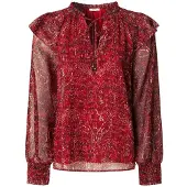 Pepe Jeans Blouse 'Mar' grenadine / donkerrood / wit