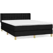 Syfax Boxspring met matras stof zwart 140x200 cm