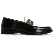 Manfield Zwarte leren loafers | Maat 40