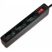Logilink LPS230B Stekkerdoos met schakelaar 3-voudig Zwart Contourstekker 1 stuk(s)