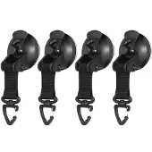 INF Haken met zuignap en driehoekige gesp, 4-pack Black