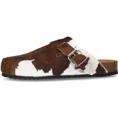 Sacha Clogs donkerbruin / wit