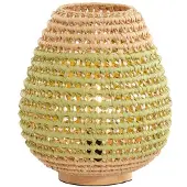 Light & Living Rotan tafellamp Kalipa Ø 32cm - groen rotan