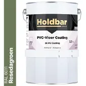 Holdbar PVC-Vloer Coating Resedagroen (RAL 6011) 2,5 Kg - Vloerverf - Alle kleuren - Hecht direct op PVC - Slijtvast - UV-bestendig - Gemakkelijk te reinigen - Beschermt PVC-Vloer - 2 Componenten Verf
