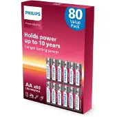 Philips Power Alkaline - AA Batterijen - 80 stuks