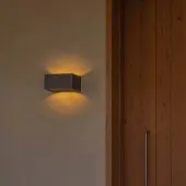 Faro LED-wandlamp buiten Glint, alu / grijs / zink, Beton, Modern, LED wandlamp buiten