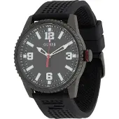 GUESS Analoog horloge 'VARSITY G' lichtgrijs / rood / zwart
