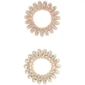 Dessata no-pulling hårsnoddar Glitter + metal rose gold
