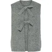 Pieces Gebreide bodywarmer 'PCSilly' grijs gemêleerd